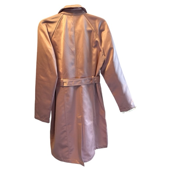 JustFab - Belted Satin 1/4 Length Trench Jacket - Picture 5 of 15